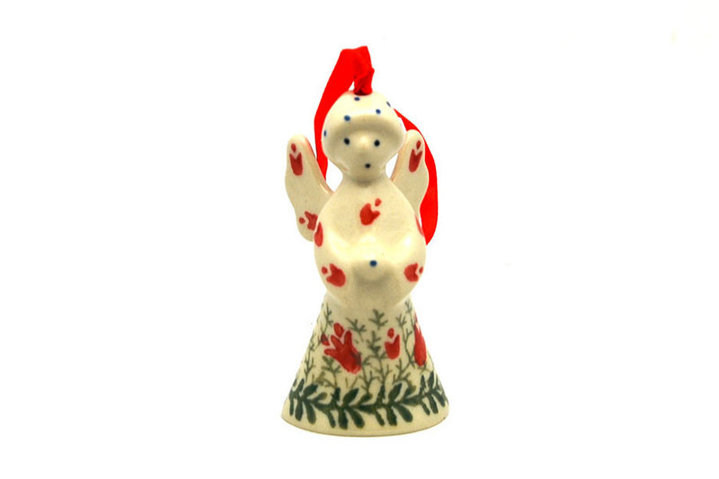 Ceramika Artystyczna Polish Pottery Ornament - Angel - Crimson Bells C67-1437a (Ceramika Artystyczna)