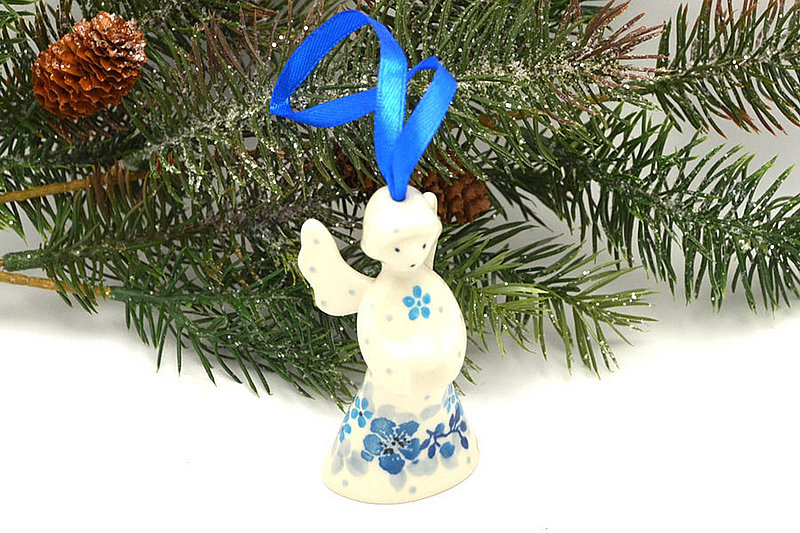 Ceramika Artystyczna Polish Pottery Ornament - Angel - Flax Flower C67-2642a (Ceramika Artystyczna)