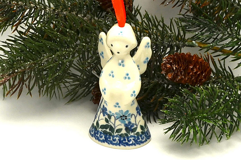 Ceramika Artystyczna Polish Pottery Ornament - Angel - Georgia Blue C67-2785a (Ceramika Artystyczna)