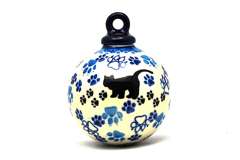 Polish Pottery Ornament - Ball - Boo Boo Kitty