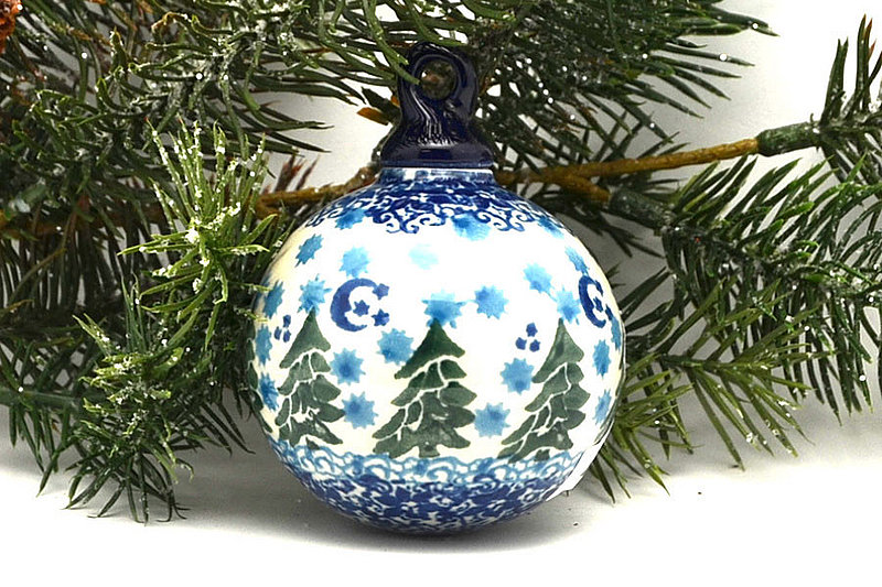 Ceramika Artystyczna Polish Pottery Ornament - Ball - Silent Night 186-1674a (Ceramika Artystyczna)