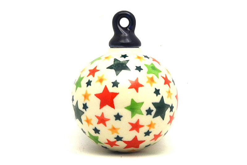 Ceramika Artystyczna Polish Pottery Ornament - Ball - Star Studded 186-2258a (Ceramika Artystyczna)