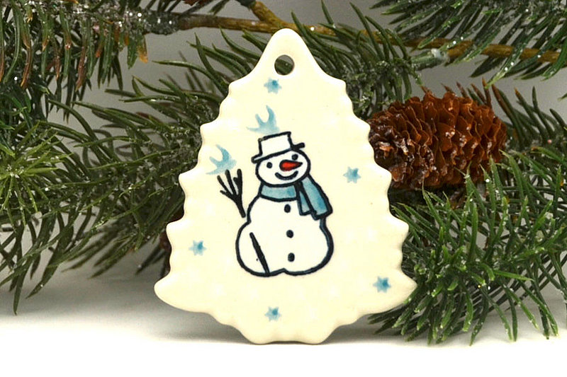 Ceramika Artystyczna Polish Pottery Ornament - Christmas Tree - Jack Frost A87-2798a (Ceramika Artystyczna)