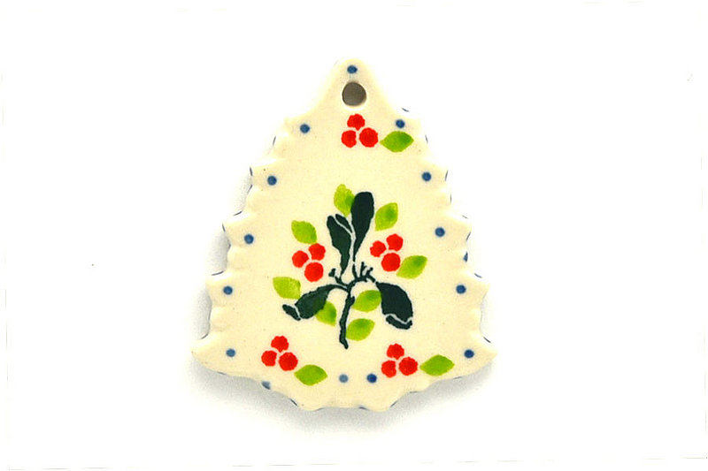Ceramika Artystyczna Polish Pottery Ornament - Christmas Tree - Mistletoe A87-2390a (Ceramika Artystyczna)