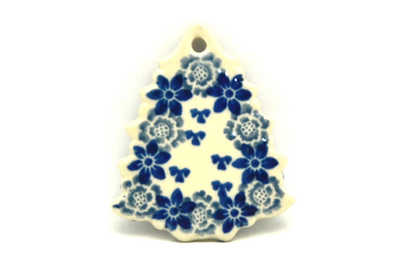 Ceramika Artystyczna Polish Pottery Ornament - Christmas Tree - Silver Lace A87-2158a (Ceramika Artystyczna)