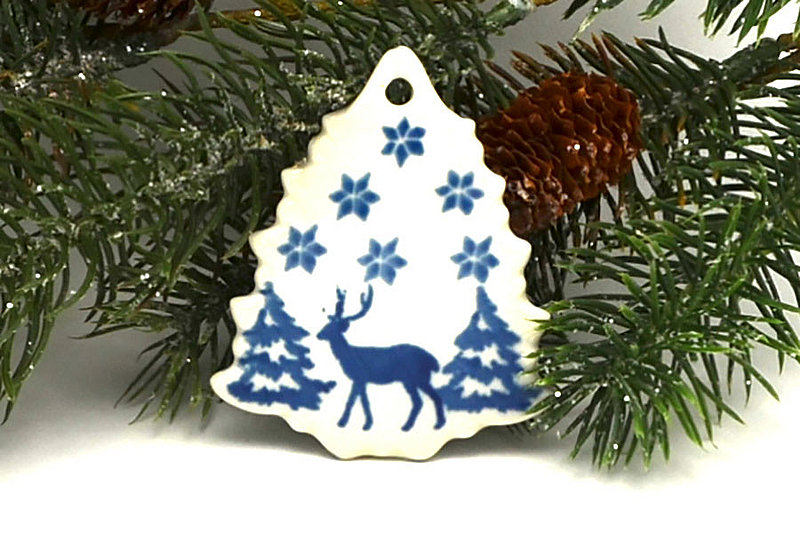 Ceramika Artystyczna Polish Pottery Ornament - Christmas Tree - Winter Forest A87-1931a (Ceramika Artystyczna)
