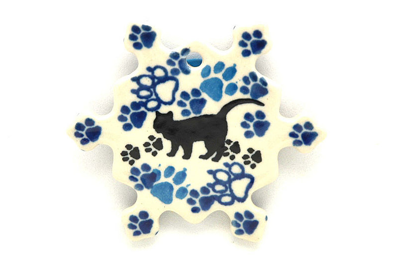 Ceramika Artystyczna Polish Pottery Ornament - Snowflake - Boo Boo Kitty A88-1771a (Ceramika Artystyczna)