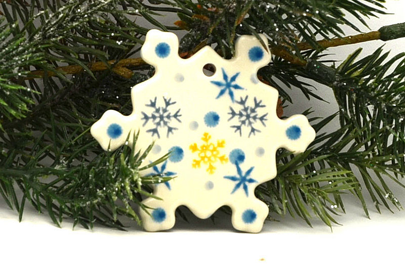 Ceramika Artystyczna Polish Pottery Ornament - Snowflake - Snowflakes A88-2722a (Ceramika Artystyczna)