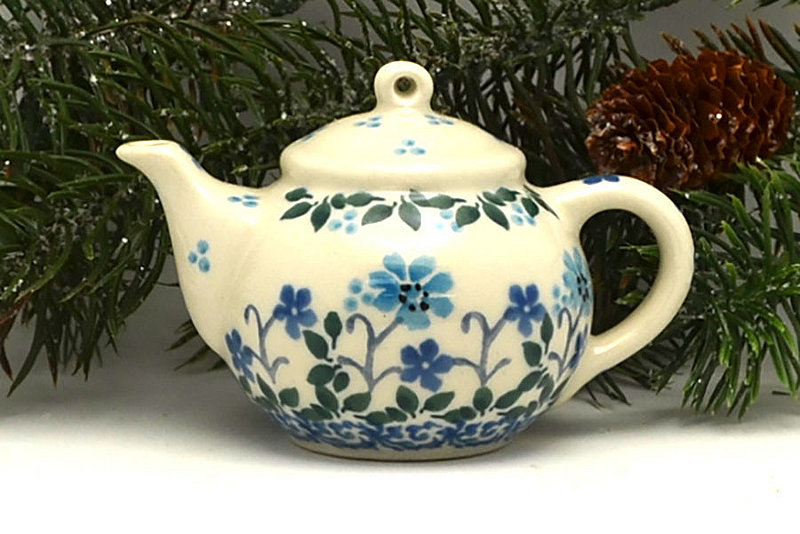 Ceramika Artystyczna Polish Pottery Ornament - Teapot - Georgia Blue F88-2785a (Ceramika Artystyczna)