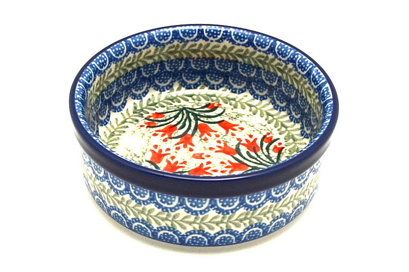 Ceramika Artystyczna Polish Pottery Pet Dish - 10 oz. - Crimson Bells 365-1437a (Ceramika Artystyczna)