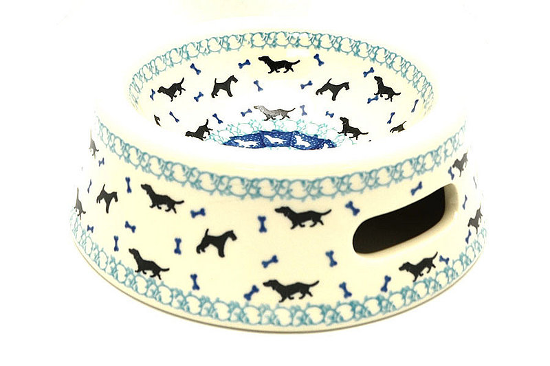 Ceramika Artystyczna Polish Pottery Pet Food/Water Dish - 16 oz. - Dog Park 525-2680a (Ceramika Artystyczna)
