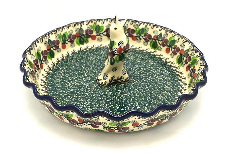 Ceramika Artystyczna Polish Pottery Pie Set - Burgundy Berry Green S63-1415a (Ceramika Artystyczna)