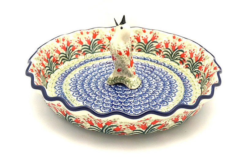 Ceramika Artystyczna Polish Pottery Pie Set - Crimson Bells S63-1437a (Ceramika Artystyczna)