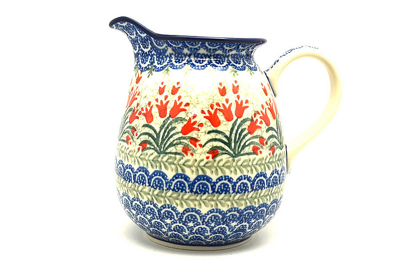 Ceramika Artystyczna Polish Pottery Pitcher - 1 quart - Crimson Bells 078-1437a (Ceramika Artystyczna)