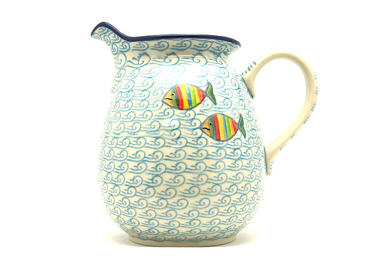 Ceramika Artystyczna Polish Pottery Pitcher - 1 quart - Rainbow Fish 078-2540a (Ceramika Artystyczna)