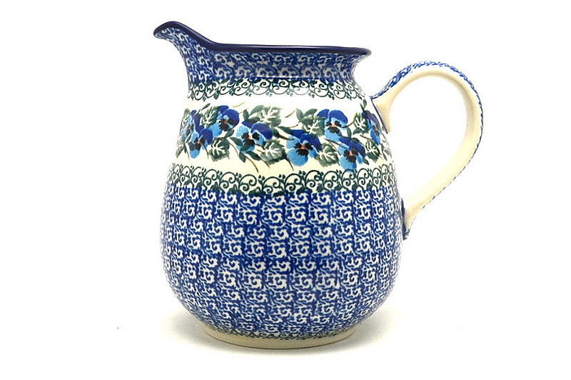 Ceramika Artystyczna Polish Pottery Pitcher - 1 quart - Winter Viola 078-2273a (Ceramika Artystyczna)