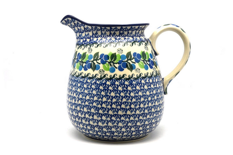 Ceramika Artystyczna Polish Pottery Pitcher - 2 quart - Blue Berries 082-1416a (Ceramika Artystyczna)