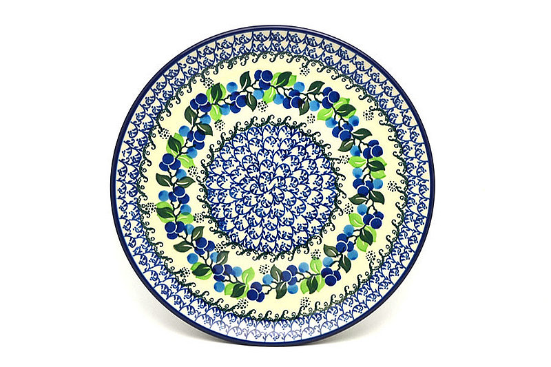 Polish Pottery Plate - 10" Dinner - Blue Berries