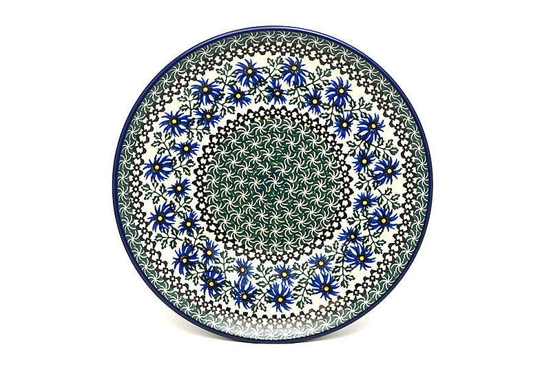 Polish Pottery Plate - 10" Dinner - Blue Chicory