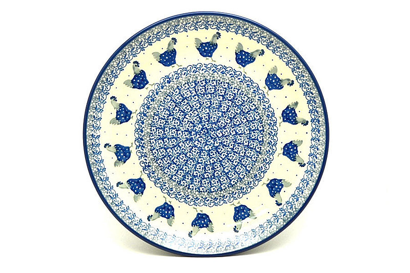 Polish Pottery Plate - 10" Dinner - Blue Hen