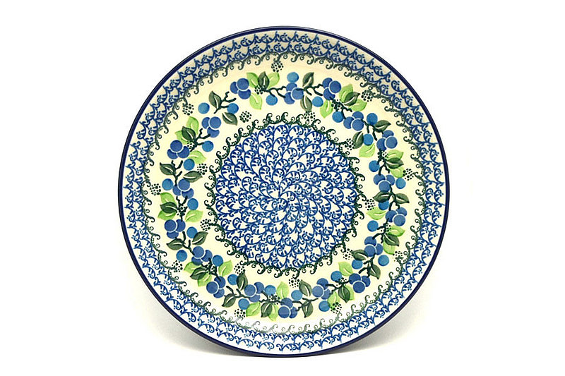 Ceramika Artystyczna Polish Pottery Plate - 9 1/2" Luncheon - Blue Berries 302-1416a (Ceramika Artystyczna)