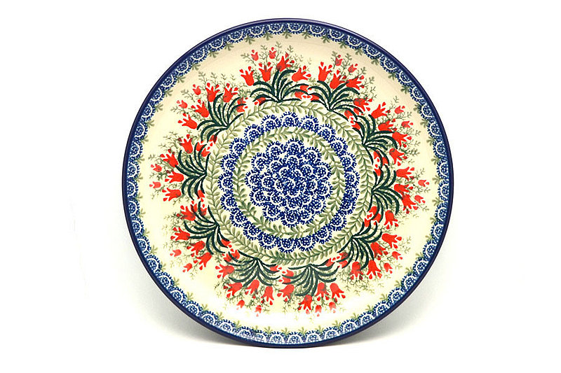 Ceramika Artystyczna Polish Pottery Plate - 9 1/2" Luncheon - Crimson Bells 302-1437a (Ceramika Artystyczna)