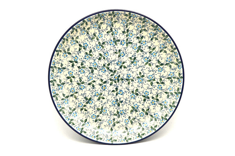 Polish Pottery Plate - 9 1/2" Luncheon - Forget-Me-Knot