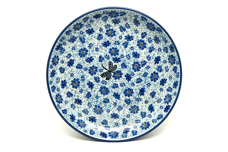 Polish Pottery Plate - 9 1/2" Luncheon - Hidden Dragonfly