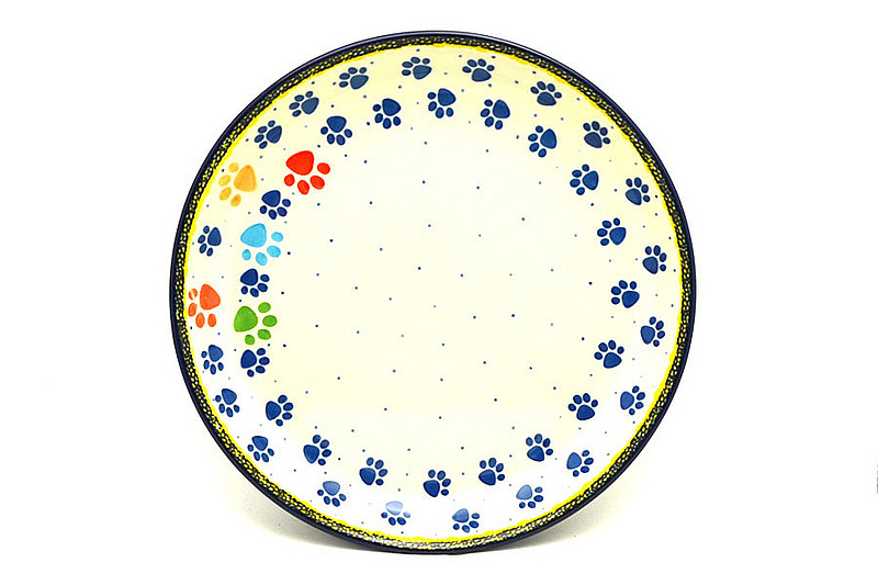 Ceramika Artystyczna Polish Pottery Plate - 9 1/2" Luncheon - Paw Prints 302-1769a (Ceramika Artystyczna)