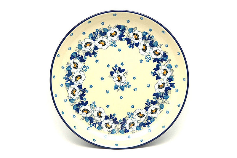 Polish Pottery Plate - 9 1/2" Luncheon - White Poppy