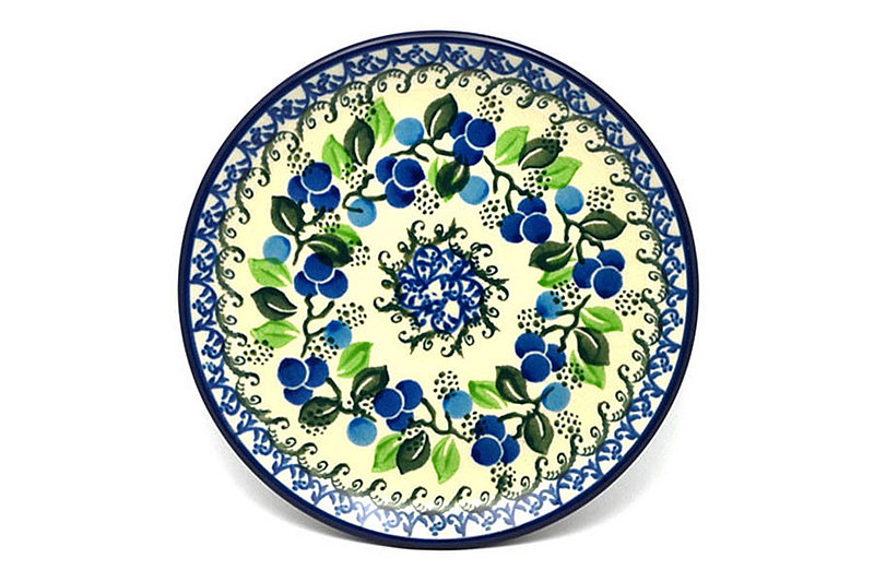 Polish Pottery Plate - Bread & Butter (6 1/4") - Blue Berries