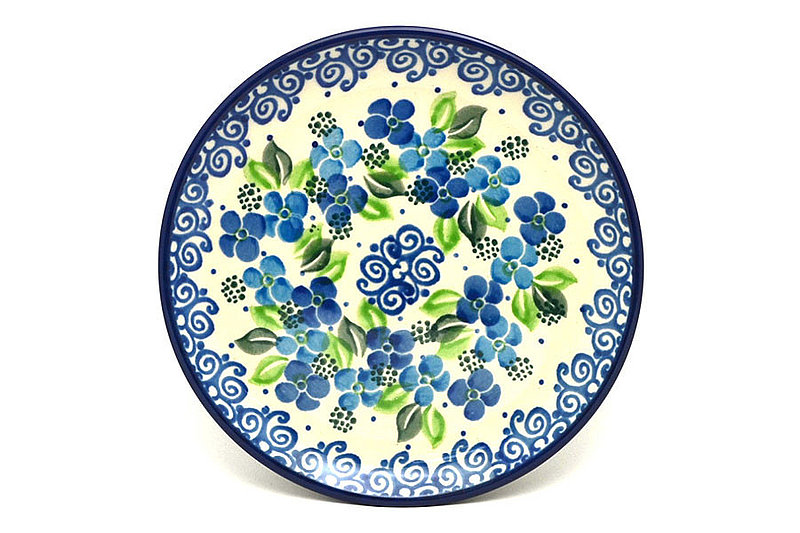 Polish Pottery Plate - Bread & Butter (6 1/4") - Blue Phlox