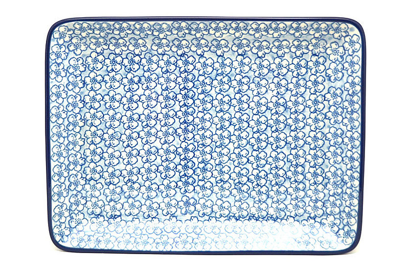 Ceramika Artystyczna Polish Pottery Plate - Rectangular - Daisy Flurry 111-2176a (Ceramika Artystyczna)