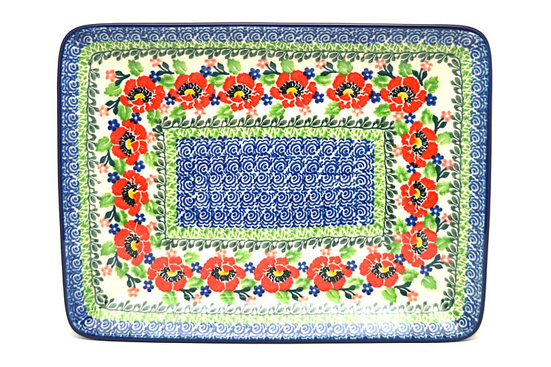 Ceramika Artystyczna Polish Pottery Plate - Rectangular - Danish Garden 111-3219a (Ceramika Artystyczna)