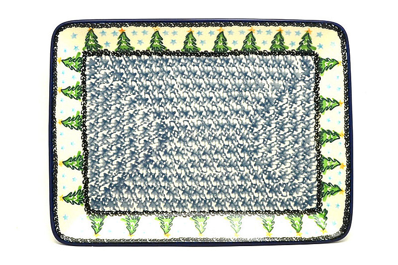 Ceramika Artystyczna Polish Pottery Plate - Rectangular - Evergreens 111-1719a (Ceramika Artystyczna)