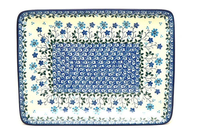 Ceramika Artystyczna Polish Pottery Plate - Rectangular - Georgia Blue 111-2785a (Ceramika Artystyczna)