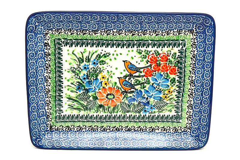 Ceramika Artystyczna Polish Pottery Plate - Rectangular - Unikat Signature U2517 111-U2517 (Ceramika Artystyczna)