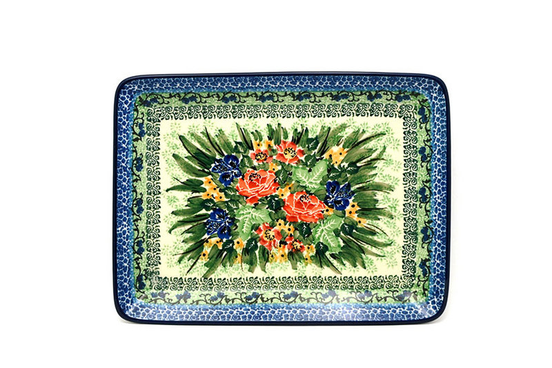 Ceramika Artystyczna Polish Pottery Plate - Rectangular - Unikat Signature U4400 111-U4400 (Ceramika Artystyczna)