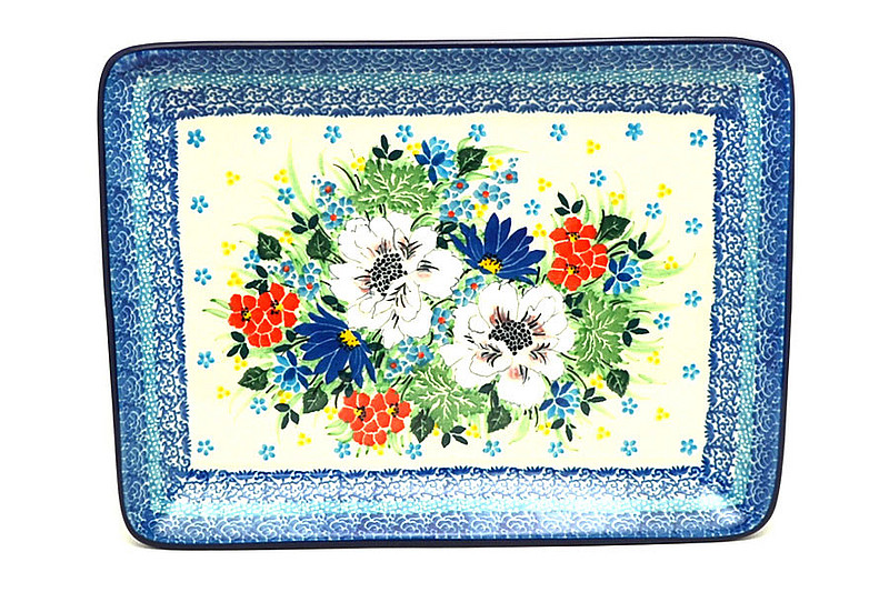 Ceramika Artystyczna Polish Pottery Plate - Rectangular - Unikat Signature U5156 111-U5156 (Ceramika Artystyczna)