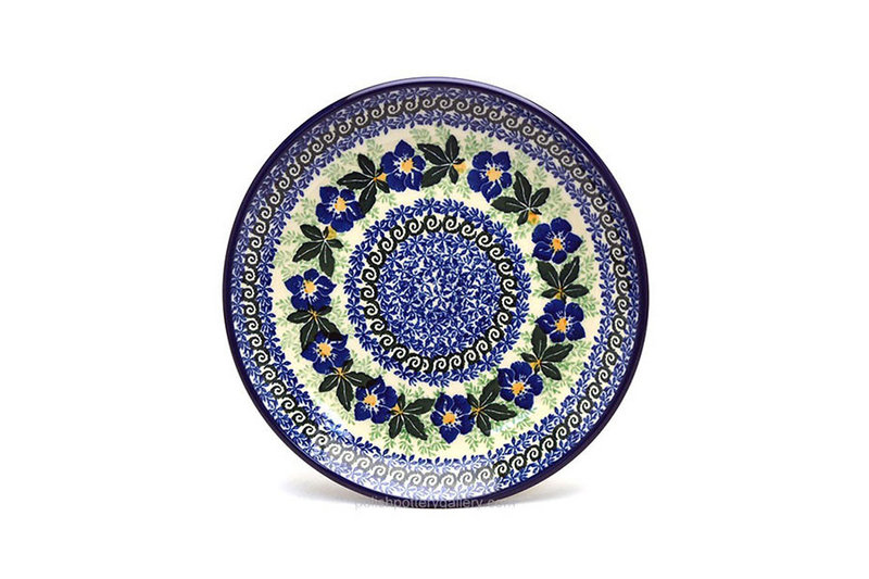 Ceramika Artystyczna Polish Pottery Plate - Salad/Dessert (7 3/4") - Blue Pansy 086-1552a (Ceramika Artystyczna)