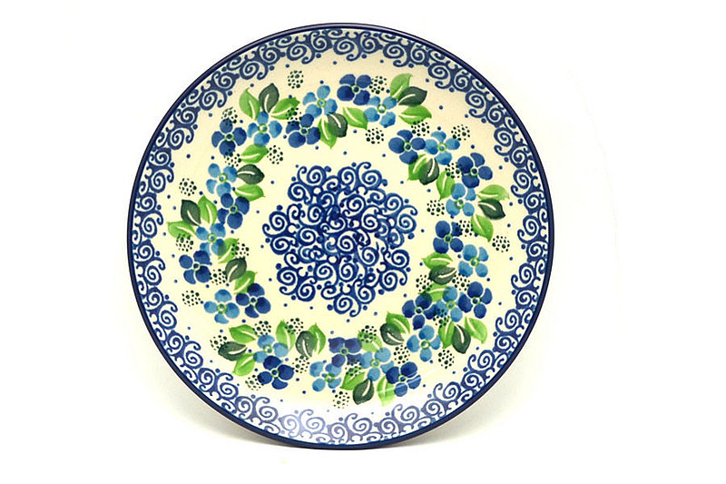 Ceramika Artystyczna Polish Pottery Plate - Salad/Dessert (7 3/4") - Blue Phlox 086-1417a (Ceramika Artystyczna)