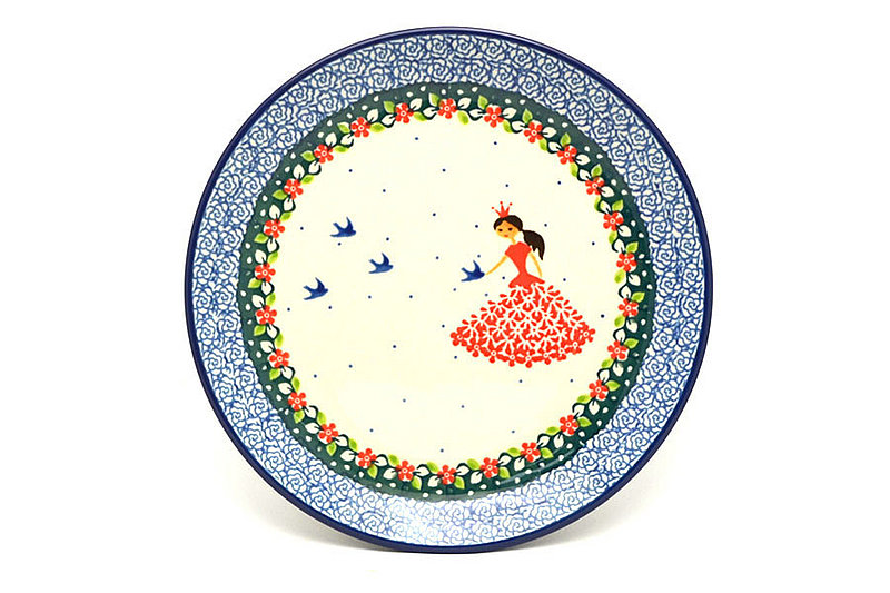 Ceramika Artystyczna Polish Pottery Plate - Salad/Dessert (7 3/4") - Fairy Princess 086-2523a (Ceramika Artystyczna)