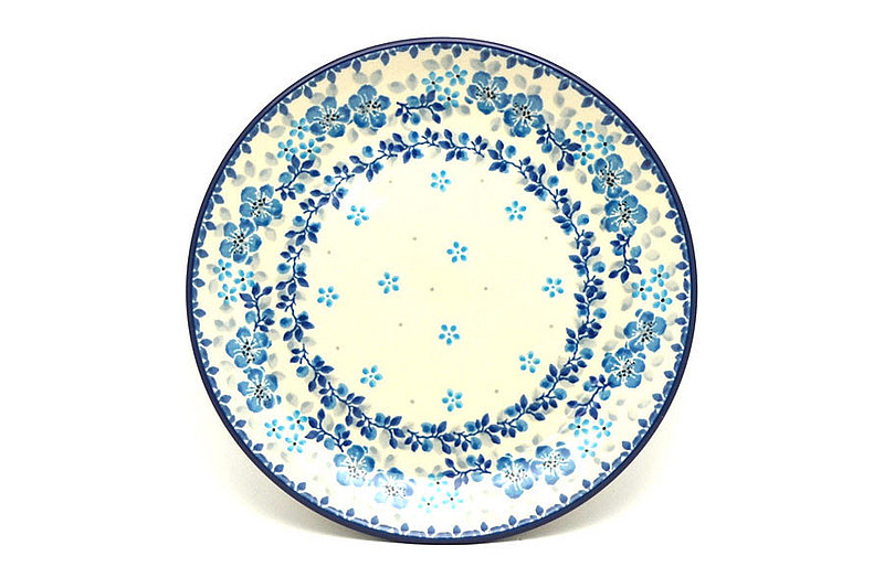 Ceramika Artystyczna Polish Pottery Plate - Salad/Dessert (7 3/4") - Flax Flower 086-2642a (Ceramika Artystyczna)