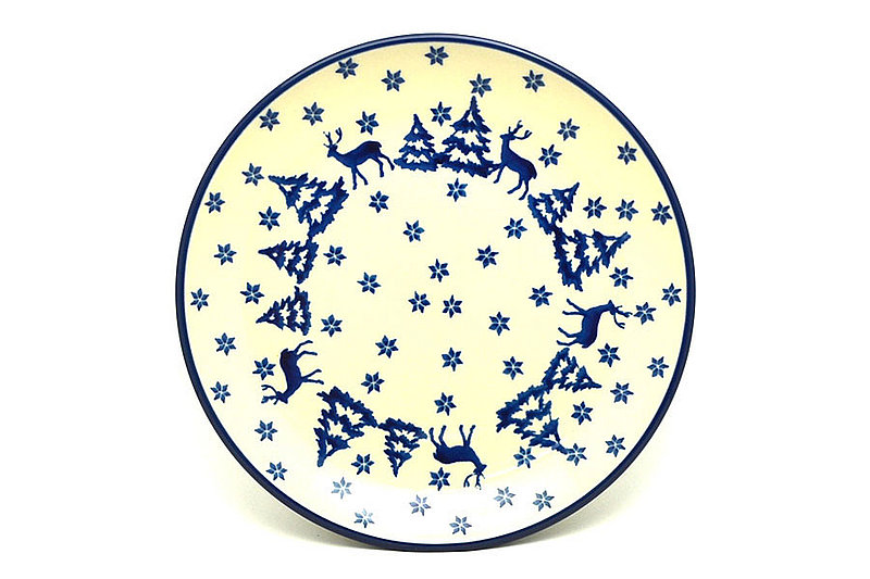 Ceramika Artystyczna Polish Pottery Plate - Salad/Dessert (7 3/4") - Winter Forest 086-1931a (Ceramika Artystyczna)