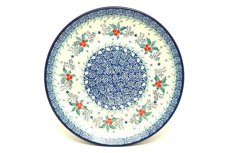 Ceramika Artystyczna Polish Pottery Plate - Salad/Dessert (7 3/4") - Winter Holly 086-2973a (Ceramika Artystyczna)