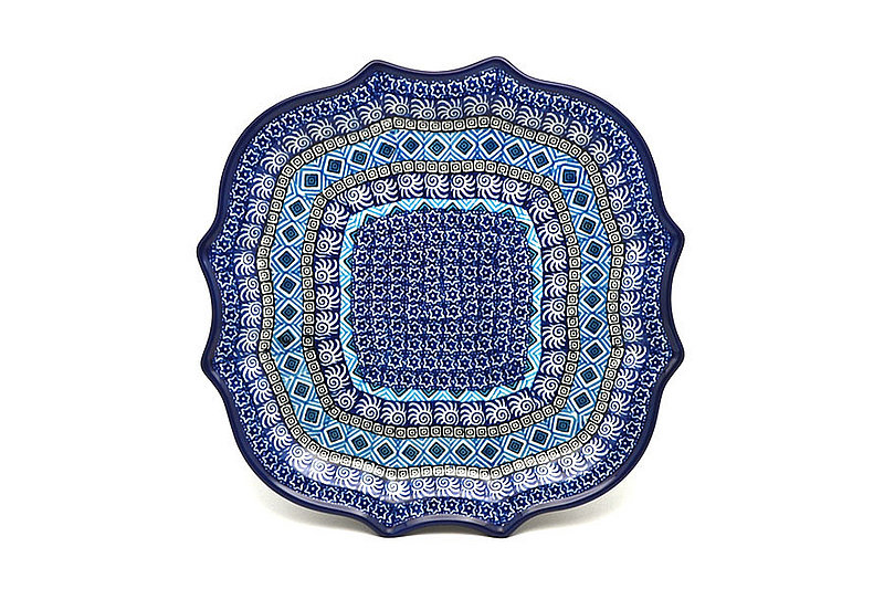 Ceramika Artystyczna Polish Pottery Plate - Serpentine Edge - Aztec Sky 507-1917a (Ceramika Artystyczna)