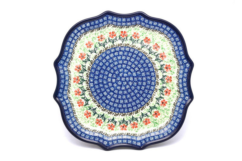 Ceramika Artystyczna Polish Pottery Plate - Serpentine Edge - Maraschino 507-1916a (Ceramika Artystyczna)