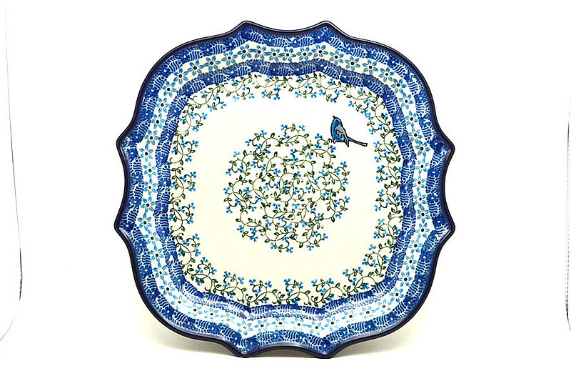 Ceramika Artystyczna Polish Pottery Plate - Serpentine Edge - Song Bird 507-1932a (Ceramika Artystyczna)