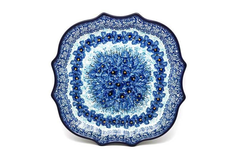 Ceramika Artystyczna Polish Pottery Plate - Serpentine Edge - Unikat Signature U3639 507-U3639 (Ceramika Artystyczna)