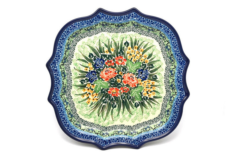 Ceramika Artystyczna Polish Pottery Plate - Serpentine Edge - Unikat Signature U4400 507-U4400 (Ceramika Artystyczna)